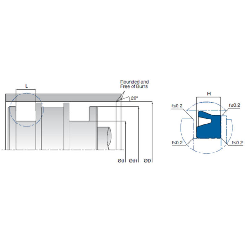 KL69F Pneumatic Piston Seals Single Acting Uring Type Sealing Element
