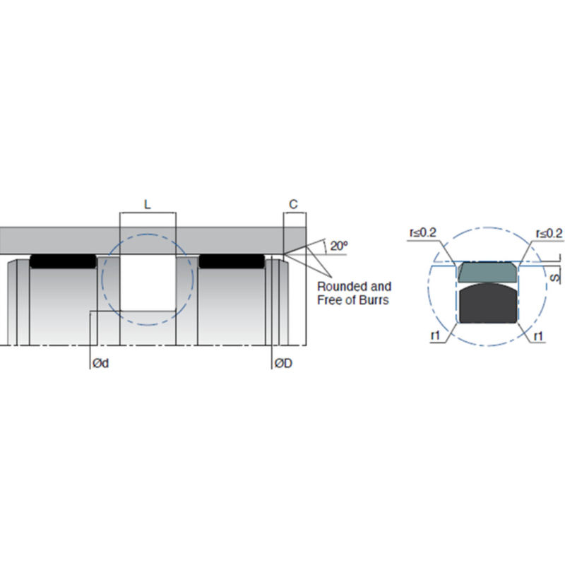 KL49 Hydraulic Piston Seal Types PTFE / NBR High Pressure Piston Seals