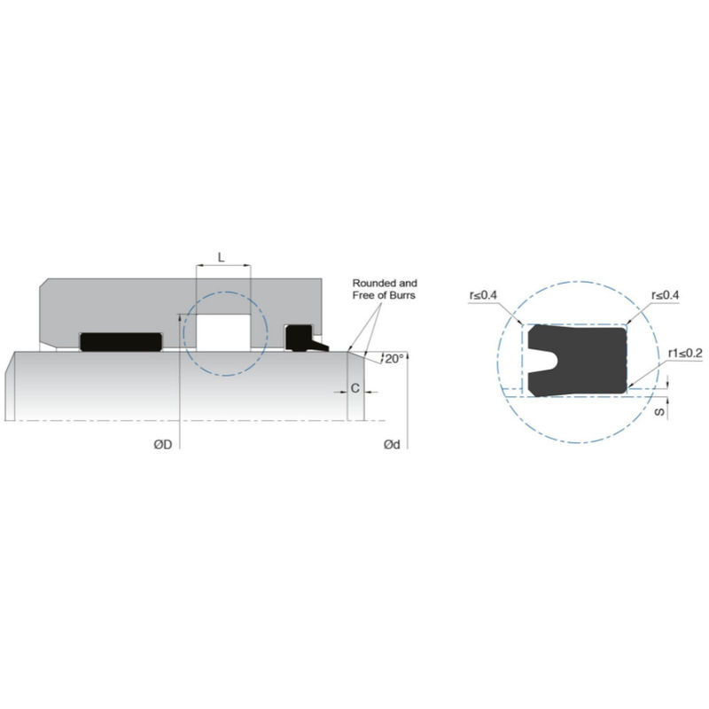 KL15 Single Acting HNBR Rod Seal Hydraulic For Medium To Heavy Duty Cylinders
