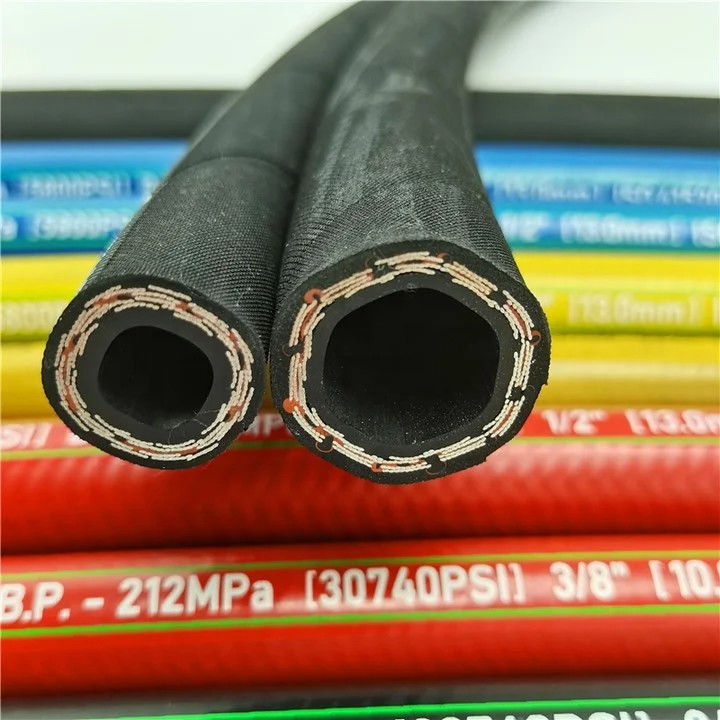 Flexible Multi Purpose Rubber Hose Oil Return Pipe R3 R6 Fiber Braided Hydraulic Hose